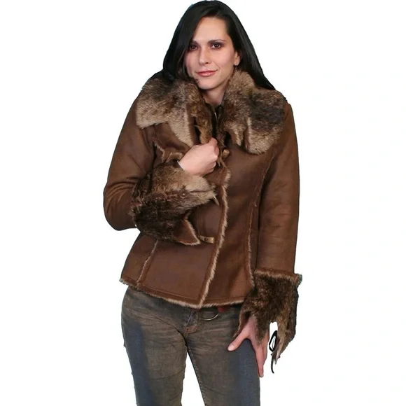 Scully Honey Creek Faux Fur Jacket in Java Brown - Picture 1 of 10